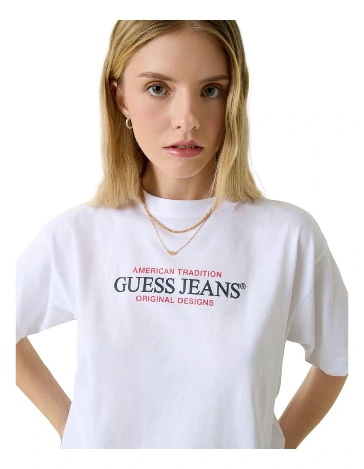 Oversized American Tradition T-Shirt in White image 4