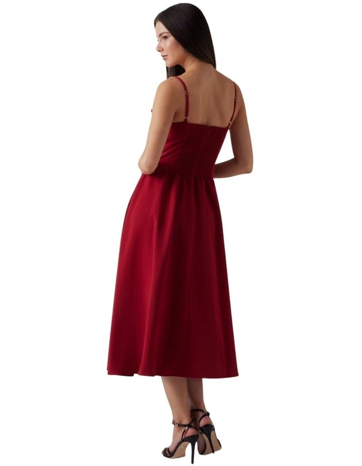 Sophie Sleeveless Midi Dress in Red image 4
