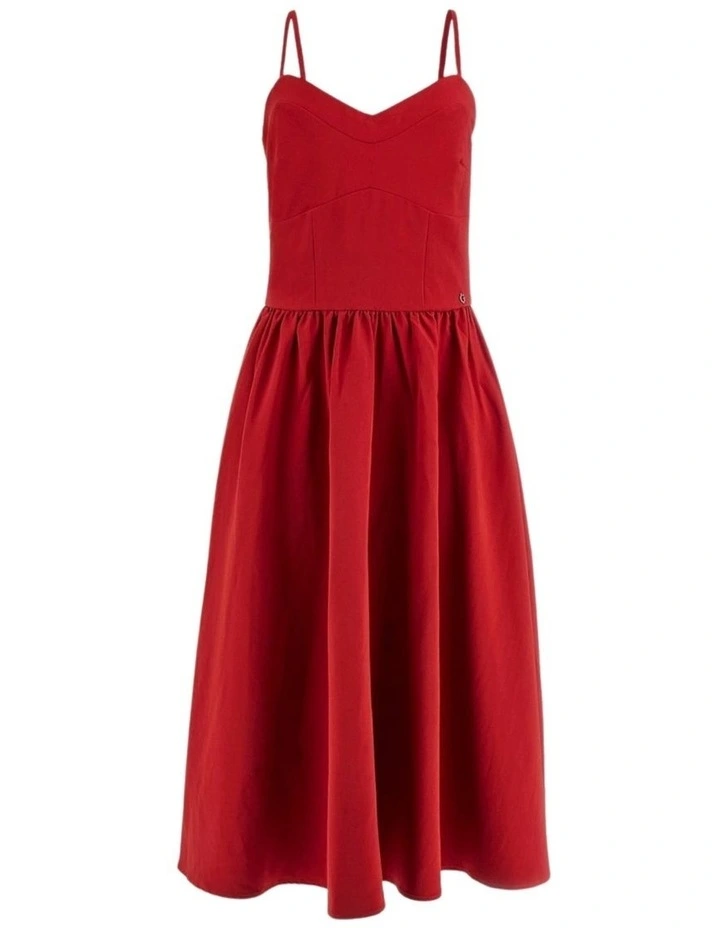Sophie Sleeveless Midi Dress in Red image 6