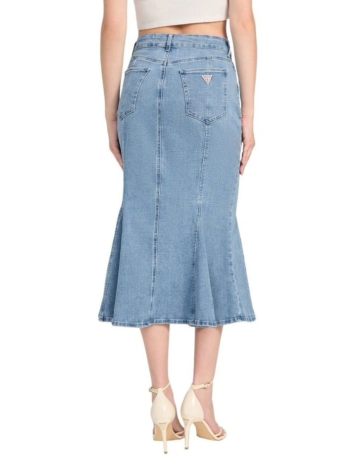 Lia Denim Midi Skirt in Blue image 2