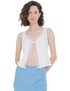 Heidi Rib Tank in White