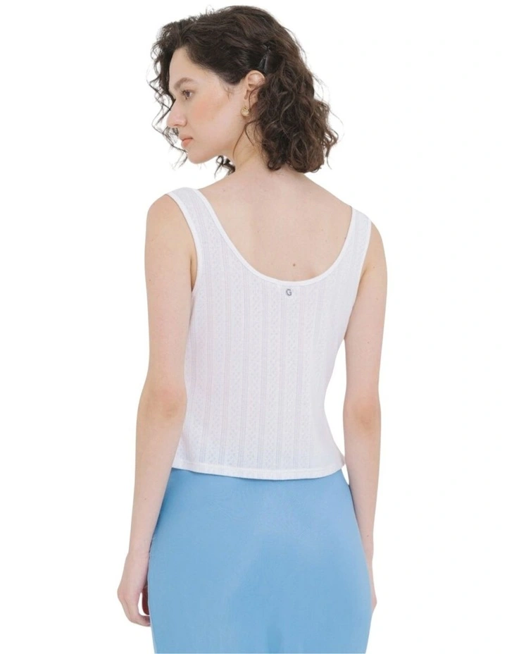 Heidi Rib Tank in White image 2