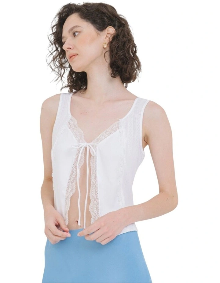 Heidi Rib Tank in White image 3