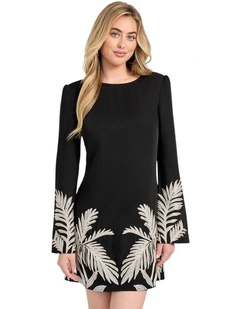 Eco Angele Placed Mini Dress in Black