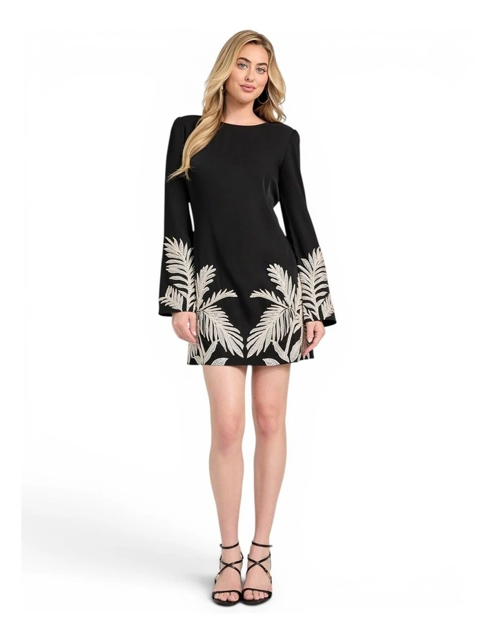 Eco Angele Placed Mini Dress in Black image 3