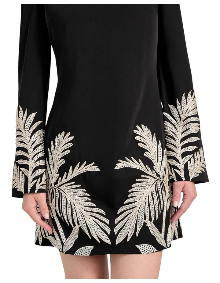Eco Angele Placed Mini Dress in Black image 4
