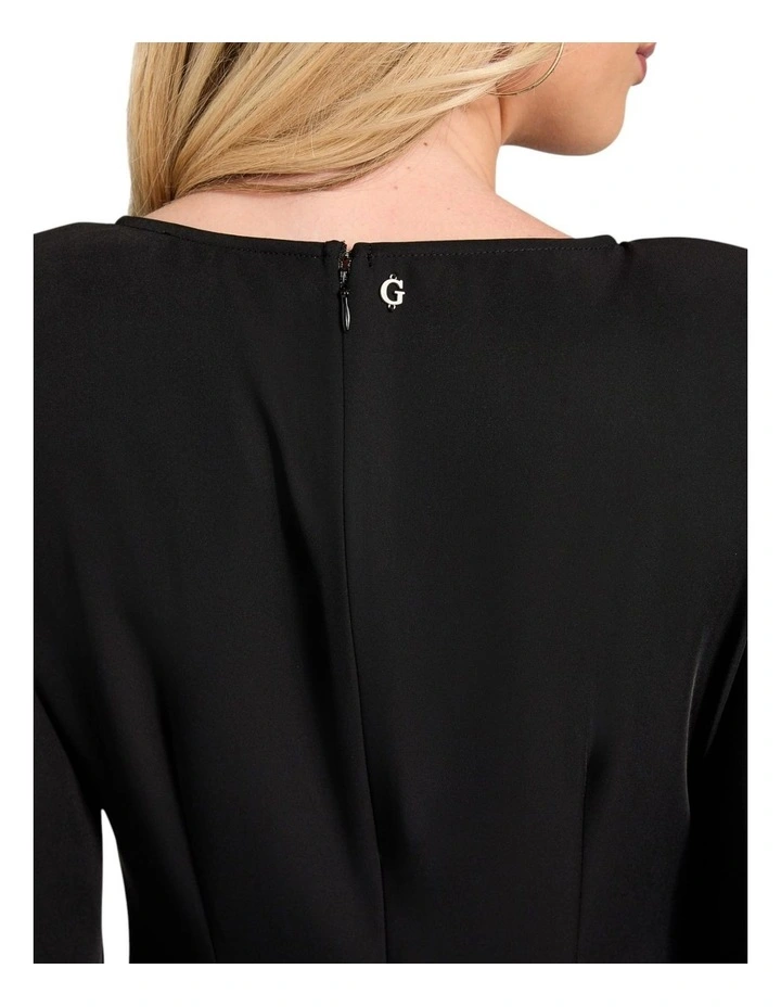 Eco Angele Placed Mini Dress in Black image 5