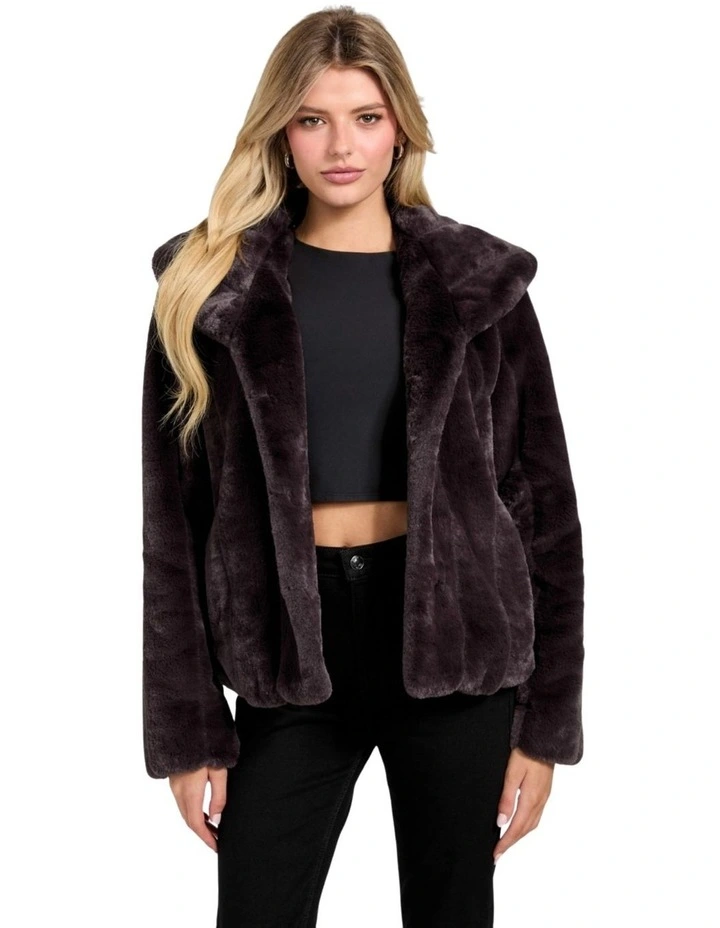 Sophy Faux-Fur Jacket in Brown image 1