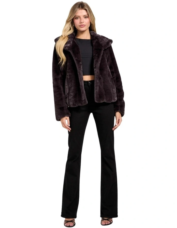 Sophy Faux-Fur Jacket in Brown image 2