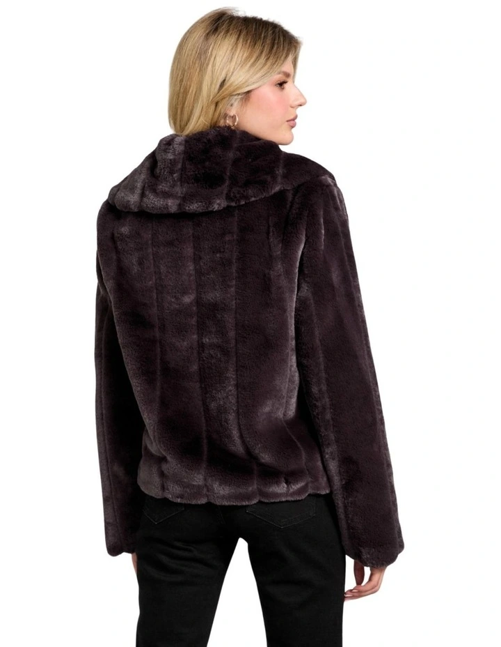 Sophy Faux-Fur Jacket in Brown image 4