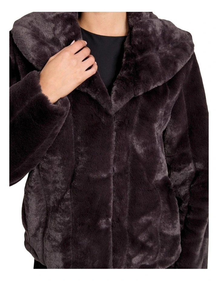 Sophy Faux-Fur Jacket in Brown image 5