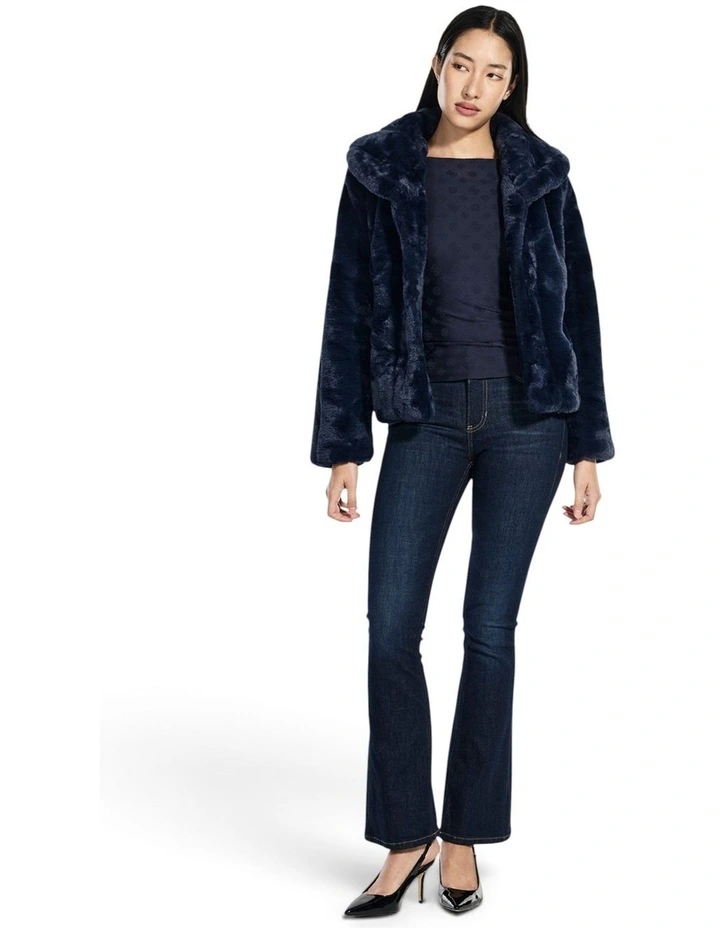 Sophy Faux Fur Jacket in Blue image 2