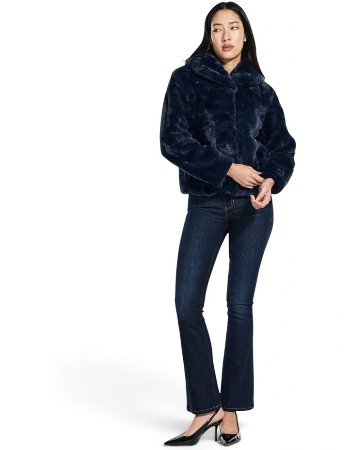 Sophy Faux Fur Jacket in Blue image 3