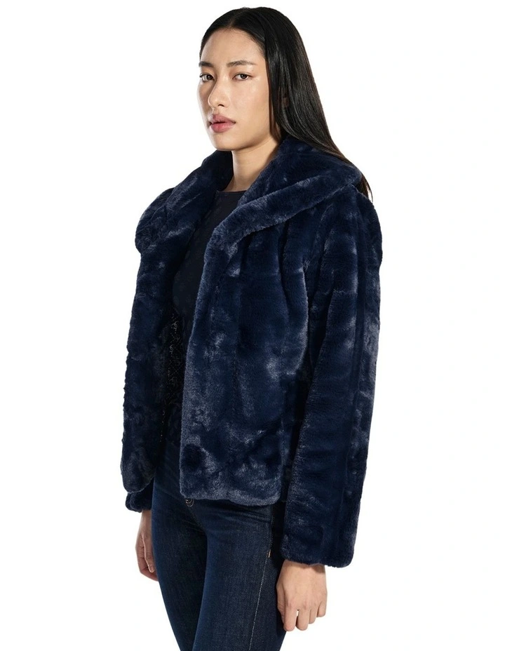 Sophy Faux Fur Jacket in Blue image 4
