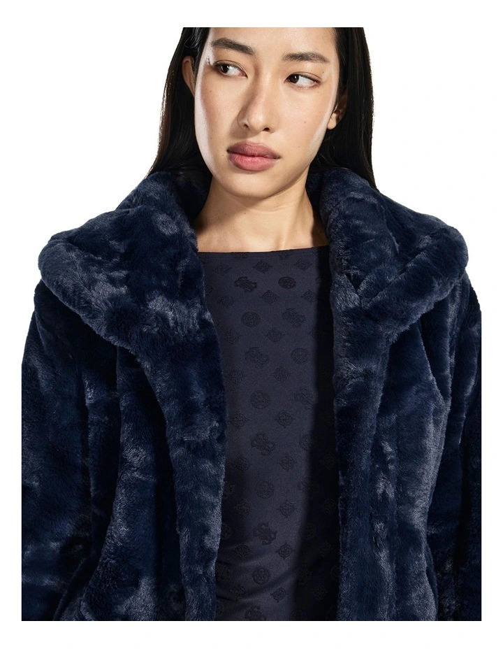 Sophy Faux Fur Jacket in Blue image 5