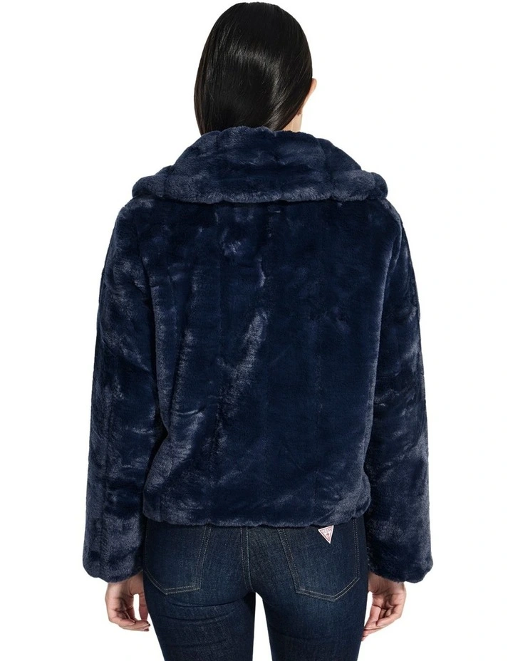 Sophy Faux Fur Jacket in Blue image 6