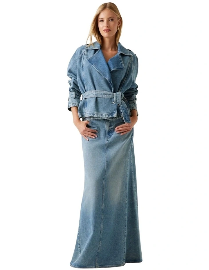 Runa Biker Denim Jacket in Blue image 4