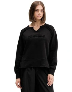 GUESS Originals Vintage Notch Sweatshirt in Black
