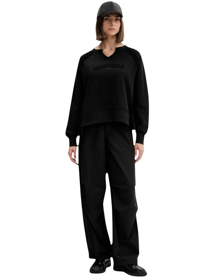 GUESS Originals Vintage Notch Sweatshirt in Black image 4