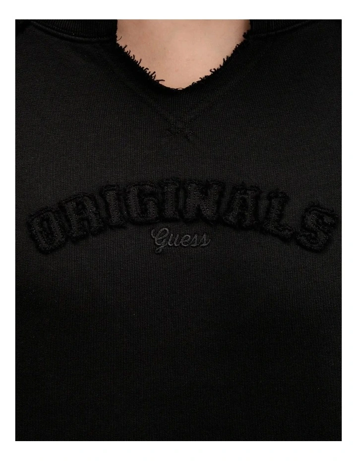 GUESS Originals Vintage Notch Sweatshirt in Black image 5