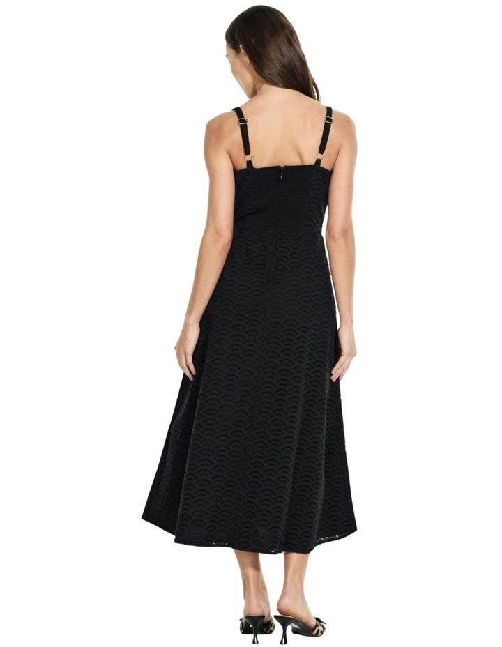 Eco Sharon Sangallo Midi Flare Dress in Black image 2