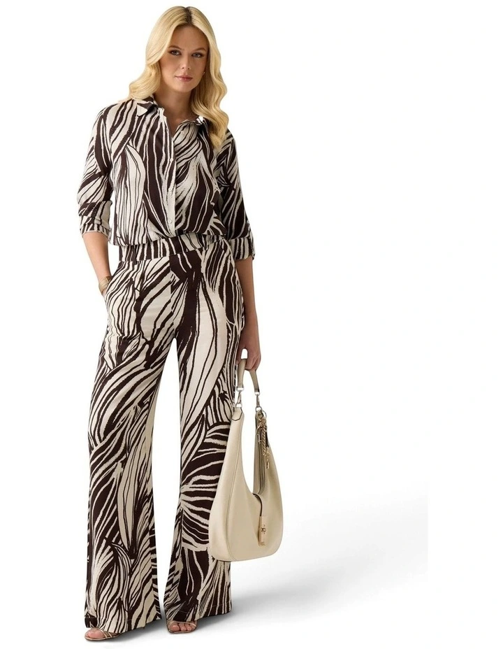 Bastienne Wide-Leg Trousers in Brown Multi image 1