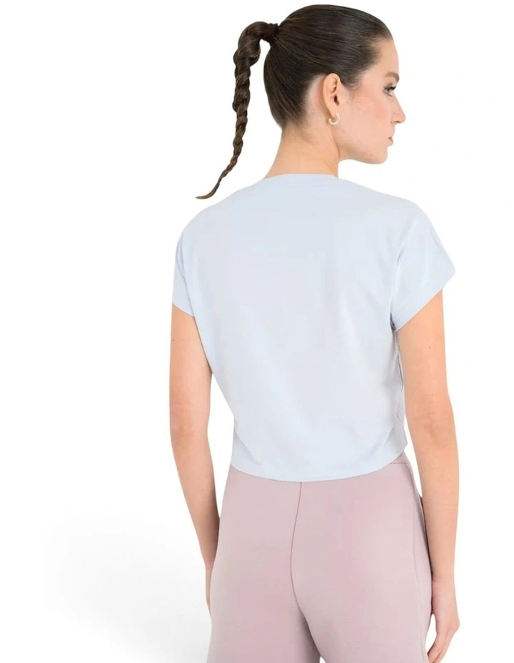 Script Crop Tee in Blue image 2