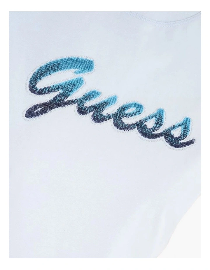 Script Crop Tee in Blue image 6