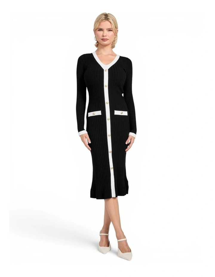 Laurel Sweater Dress in Black image 1
