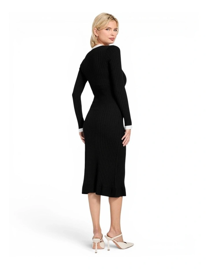 Laurel Sweater Dress in Black image 2
