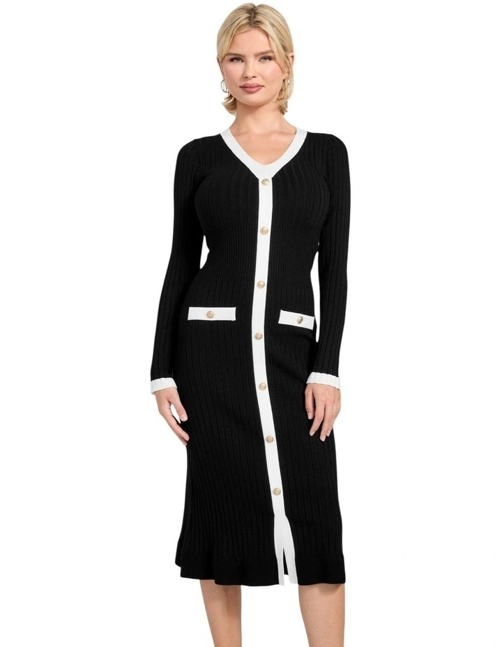 Laurel Sweater Dress in Black image 3