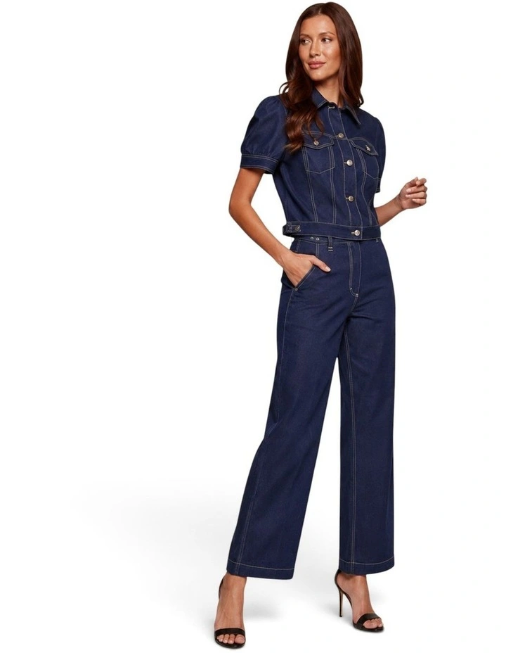 Coreline Contrast Stitch Skater Pants in Blue image 3