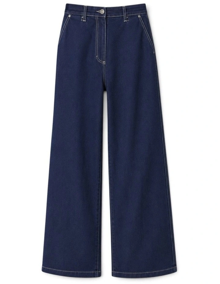 Coreline Contrast Stitch Skater Pants in Blue image 4