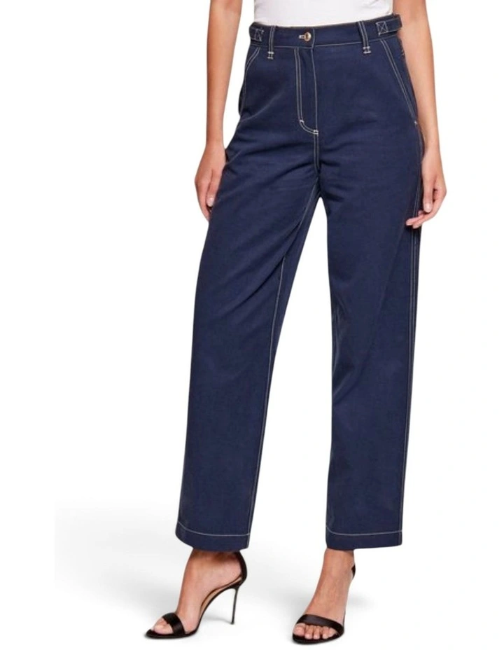 Coreline Contrast Stitch Skater Pants in Blue image 5