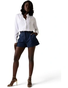 Coreline Contrast Stitching Shorts in Blue