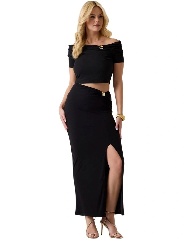 Brigitte Off-Shoulder Top in Black image 3