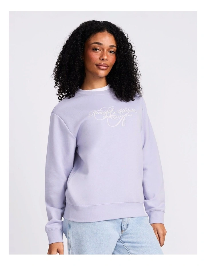 Maple Script Women's Crew in Dusk Purple image 1
