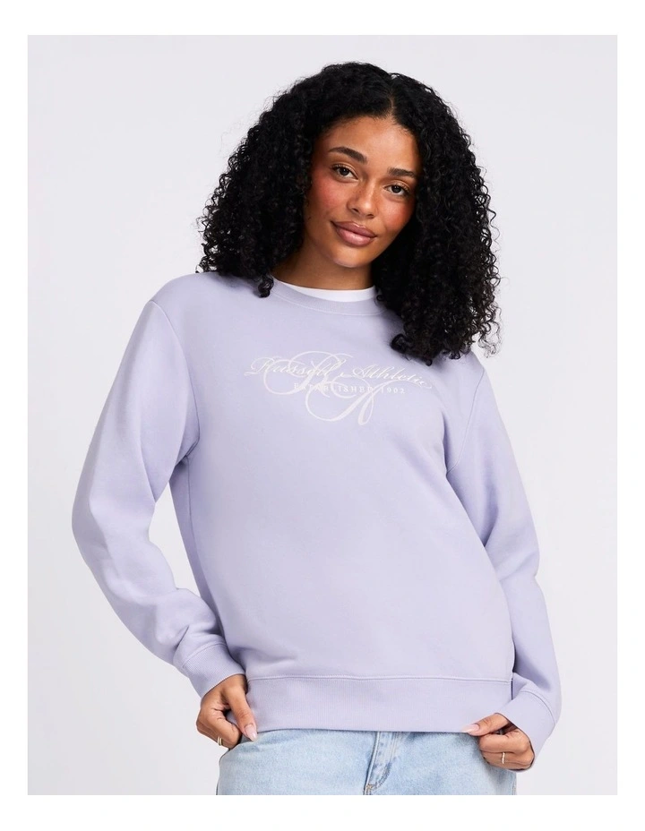 Maple Script Women's Crew in Dusk Purple image 3