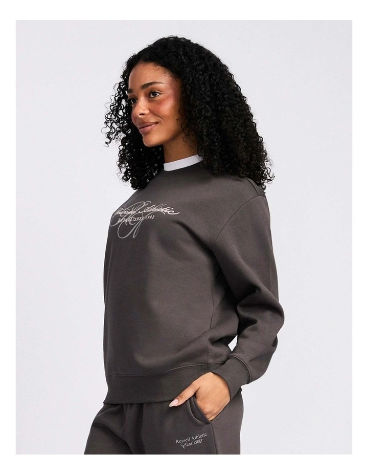 Maple Script Women's Crew in Dark grey image 3