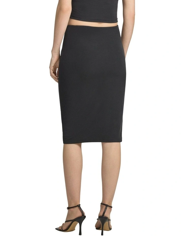 Karole Midi Gathered Skirt in Black image 2