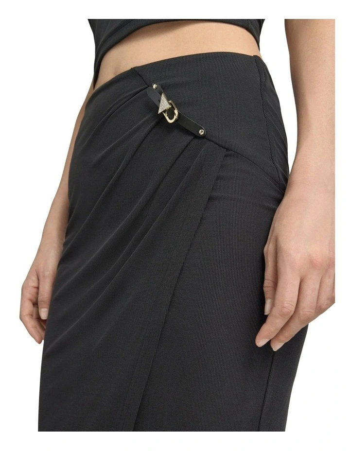 Karole Midi Gathered Skirt in Black image 4