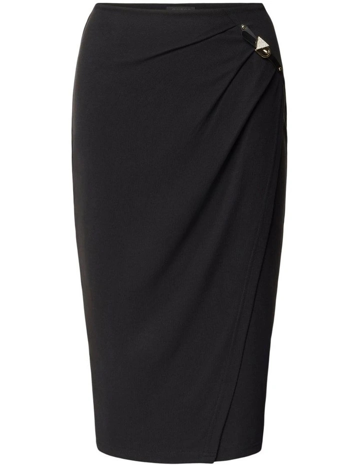 Karole Midi Gathered Skirt in Black image 5