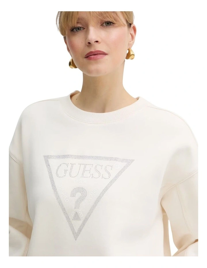 Triangle Studs Sweatshirt in Beige image 4