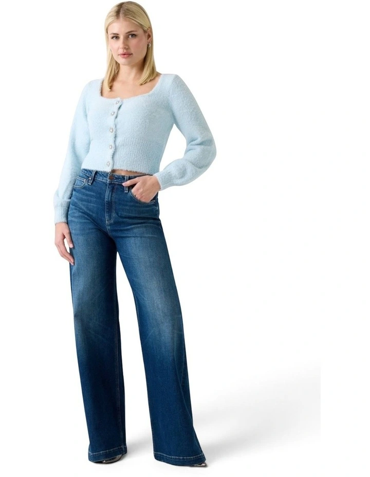 Myko Fuzzy Cardigan in Light Blue image 4