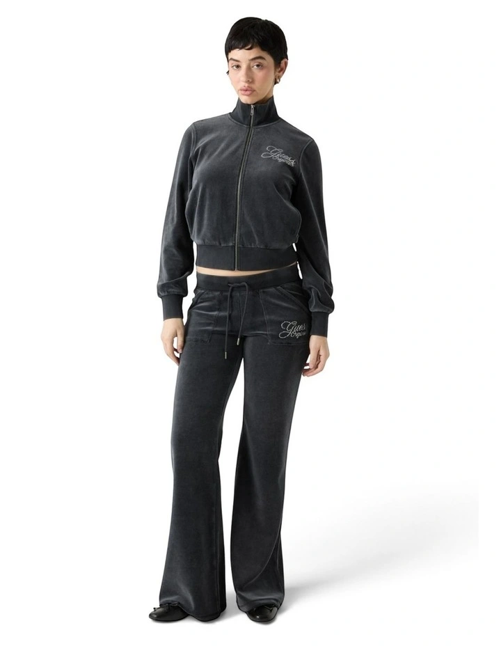 Originals Eco Rhinestone Velour Sweatpants in  Black image 1