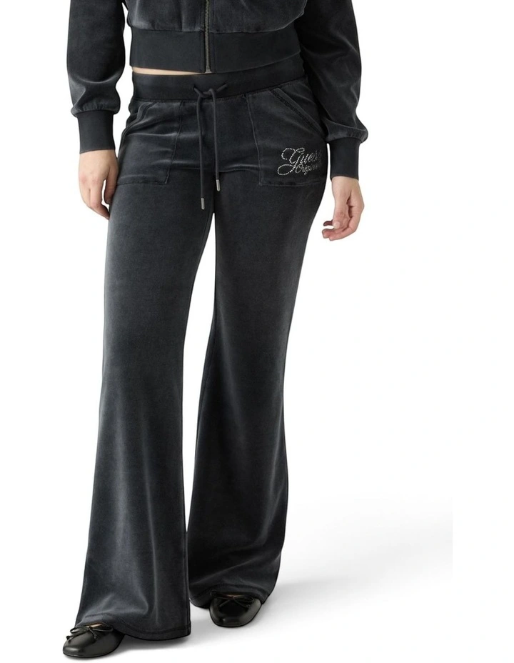 Originals Eco Rhinestone Velour Sweatpants in  Black image 2
