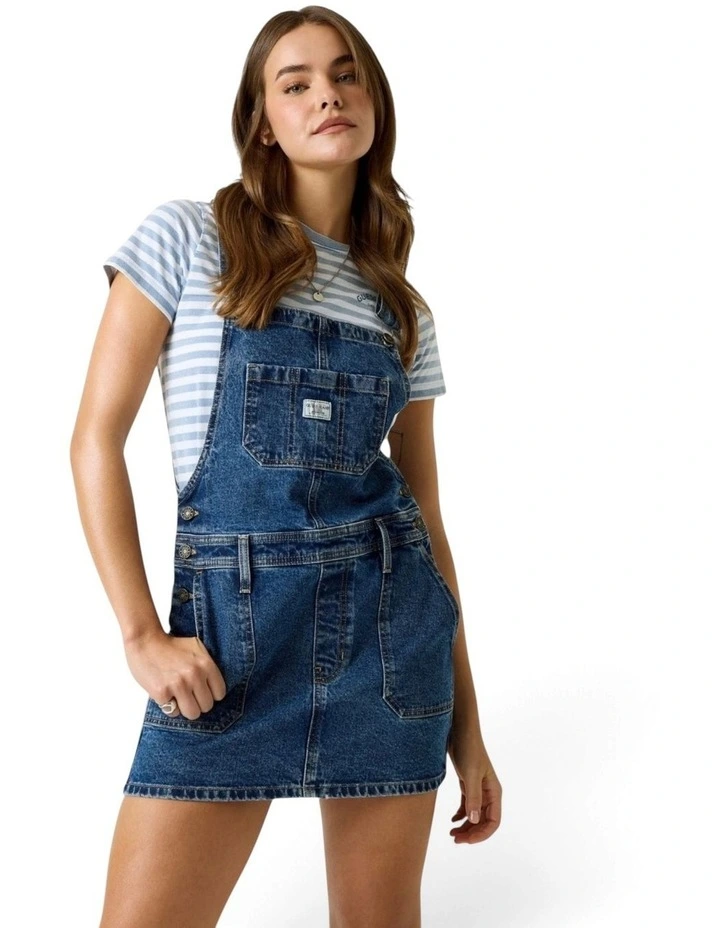 Guess Jeans Overall Dress in Blue image 4