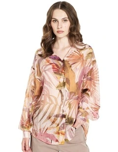 Eco Imma Relaxed Shirt in Sarika Palm Print