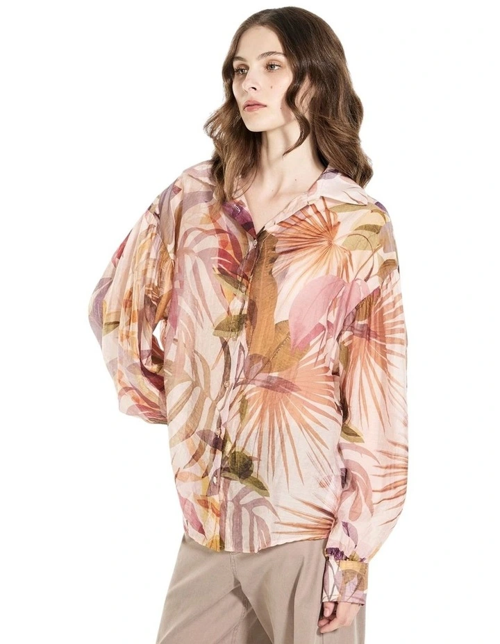 Eco Imma Relaxed Shirt in Sarika Palm Print image 3