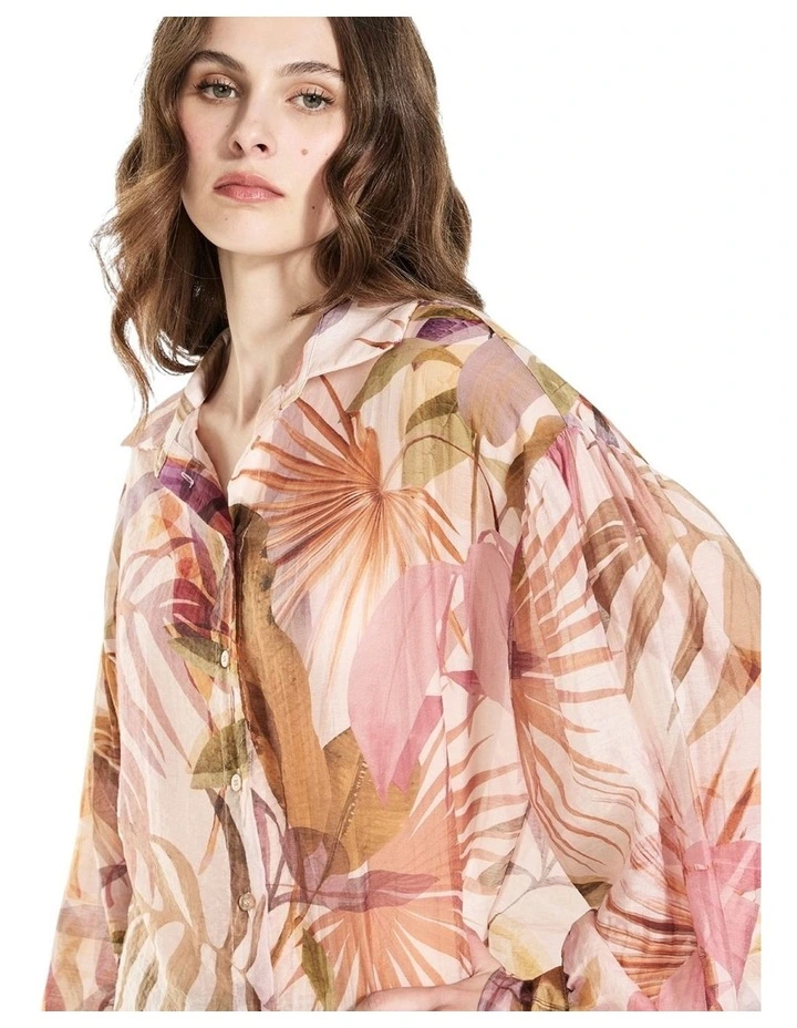 Eco Imma Relaxed Shirt in Sarika Palm Print image 5
